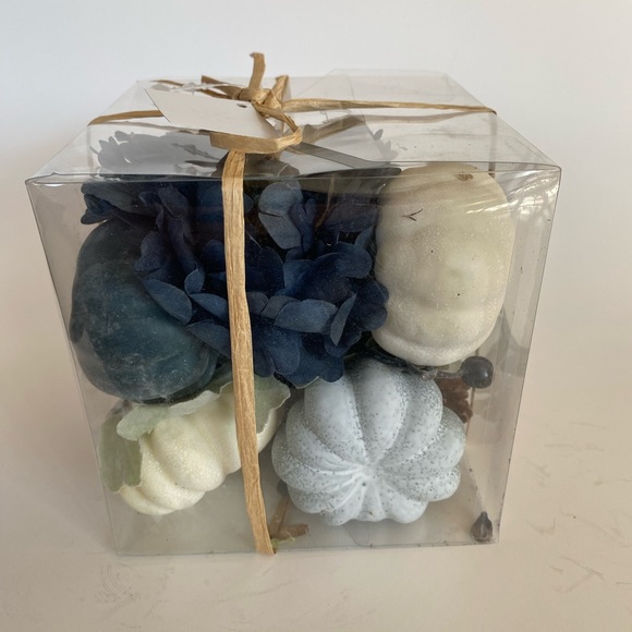 Thanksgiving 20 Piece Pumpkins & Gourds Blue/Cream Mix - Picture 4 of 5